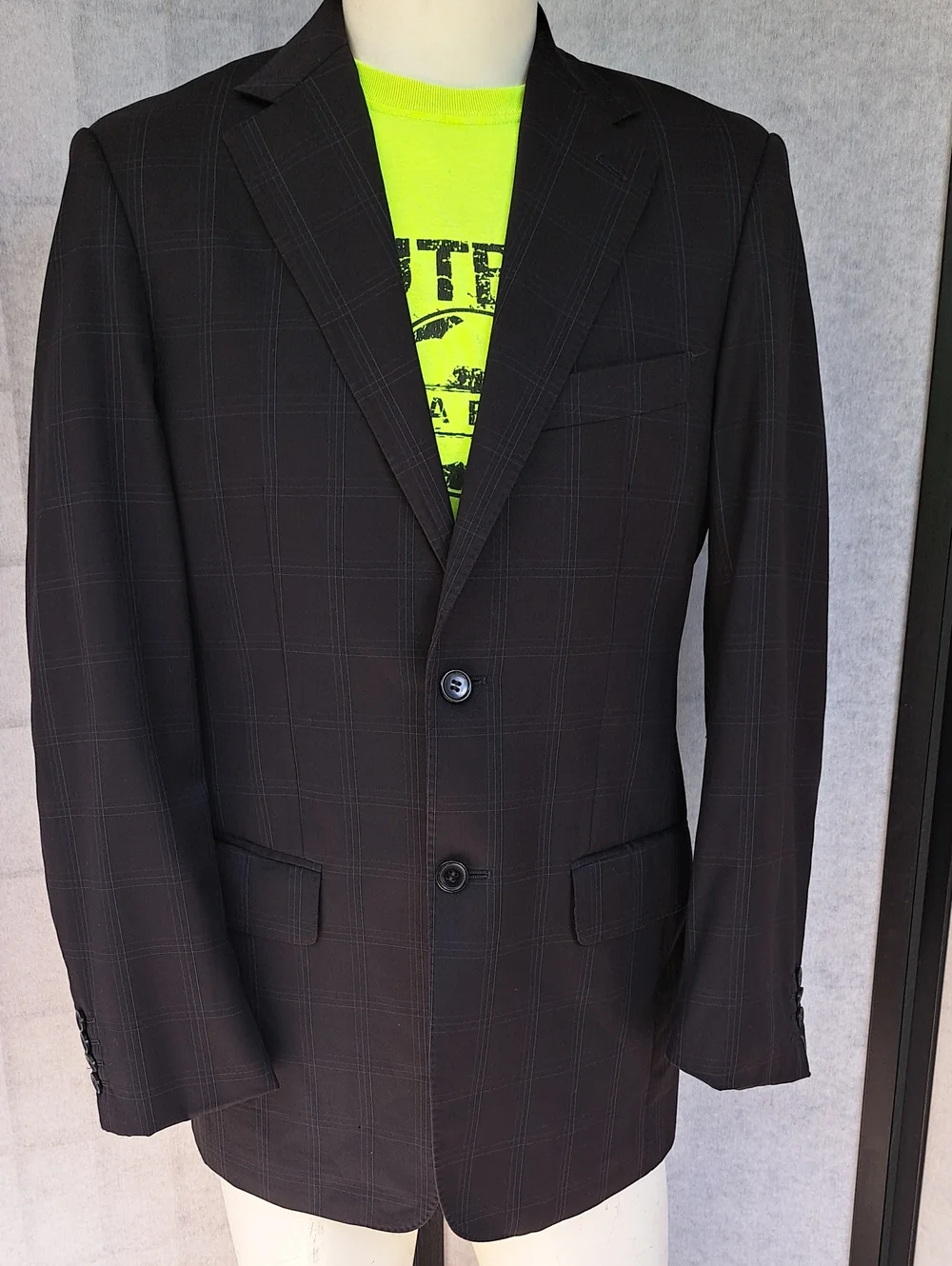 Men's Black Two-Button Blazer Jacket Made In Italy High Quality